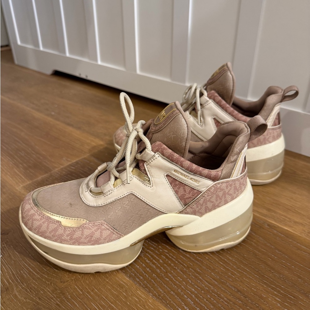 Michael Kors Women's Blush and Cream Platform Sneakers